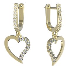 BeKid dívčí náušnice srdíčko 1252 Žluté zlato - 585 Bílý kubický zirkon