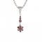 BG pendant flower 518-B - Metal: Silver 925 - rhodium, Stone: Garnet