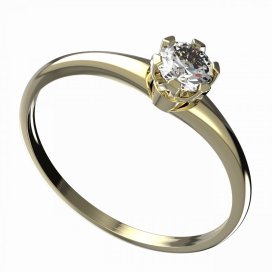 BG zlatý diamantový prstýnek 870I Žluté zlato - 585 Diamant lab-grown