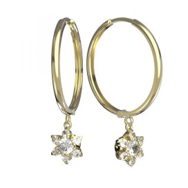 BG zlaté náušnice hvězdička 978 Žluté zlato - 585 Diamant