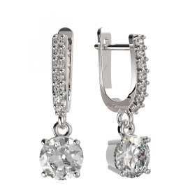 BG zlaté náušnice 727 Bílé zlato - 585 Diamant