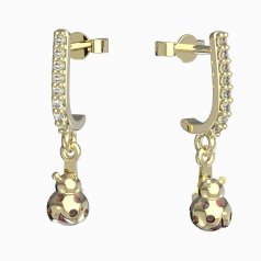 BeKid dětské náušnice beruška 1245 Žluté zlato - 585 Granát