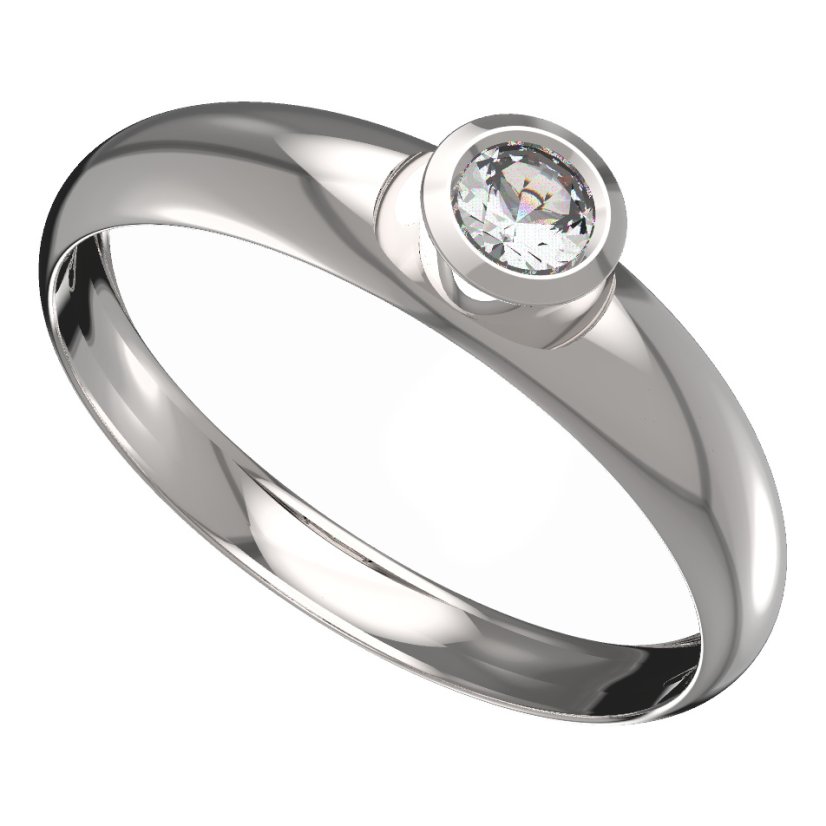 BG zlatý prstýnek 551 T Bílé zlato - 585 Diamant