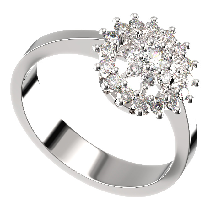 BG zlatý prstýnek 970 Bílé zlato - 585 Diamant