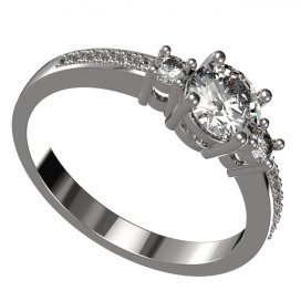 BG zlatý prstýnek 1472 /zásnubní-snubní/ Bílé zlato - 585 Diamant