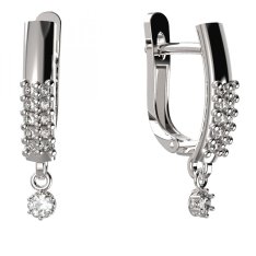 BG zlaté náušnice 1292 Bílé zlato - 585 Diamant