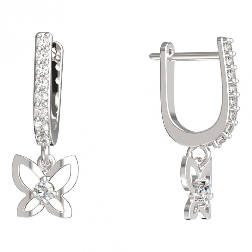 BeKid dětské náušnice motýlek 844 Bílé zlato - 585 Diamant