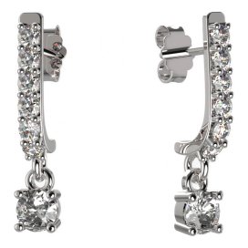 BG zlaté náušnice 725 Bílé zlato - 585 Diamant