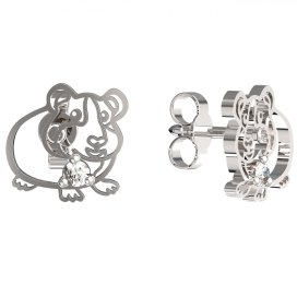 BeKid dětské náušnice morče 1204 Bílé zlato - 585 Diamant