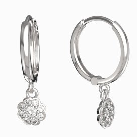 BG zlaté náušnice 552 Bílé zlato - 585 Diamant