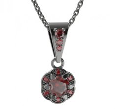 BG přívěs kulatý 994-2 Stříbro 925 - ruthenium (30-90dní) Granát