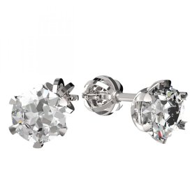 BG zlaté náušnice 876 Bílé zlato - 585 Bílý kubický zirkon