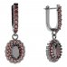 BG oval earring 435-94 - Metal: Silver 925 - rhodium, Stone: Garnet