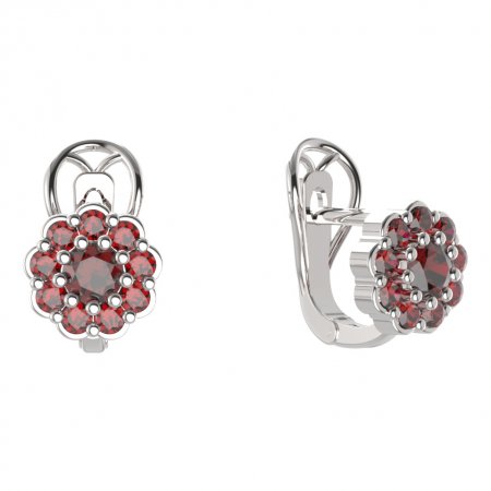 BG  earring 453-R7 circular - Metal: Silver 925 - rhodium, Stone: Garnet