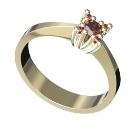 BG zlatý prstýnek s granátem nebo vltavínem 762 Žluté zlato - 585 Granát