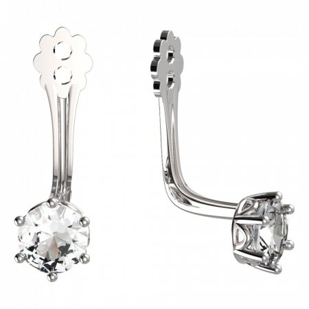 BeKid Gold earrings components 4 - Metal: White gold 585, Stone: Light blue cubic zircon
