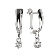 BG zlaté náušnice 553 Bílé zlato - 585 Diamant