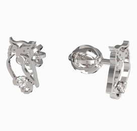BeKid dětské náušnice sovička 1185 Bílé zlato - 585 Diamant