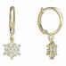 BeKid, Gold kids earrings -109 - Switching on: Chain 9 cm, Metal: Yellow gold 585, Stone: Green cubic zircon