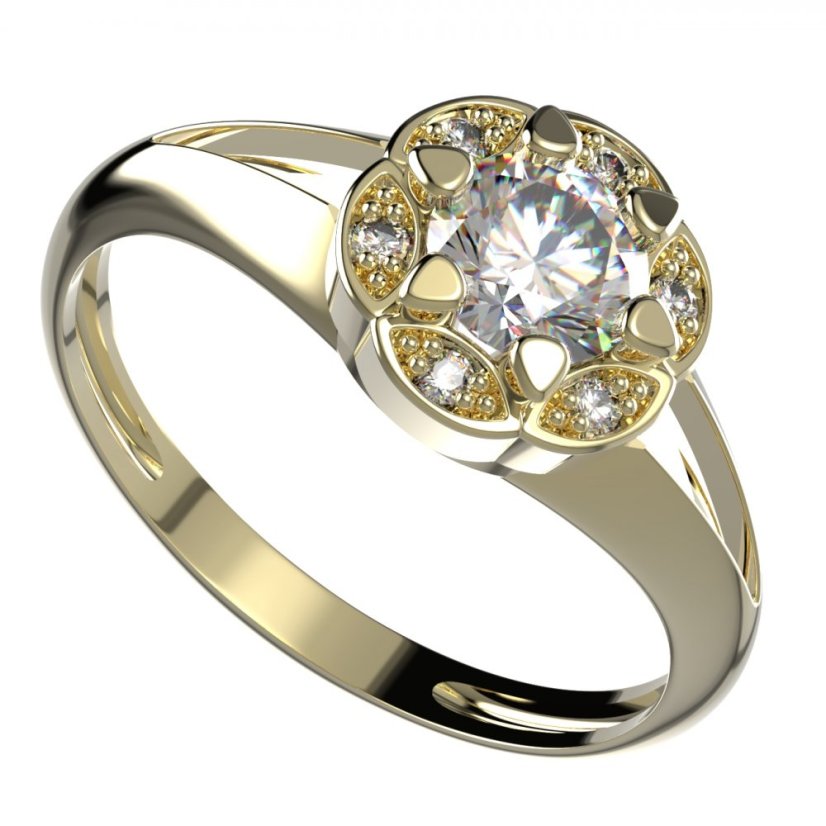 BG zlatý prstýnek 994 Žluté zlato - 585 Diamant