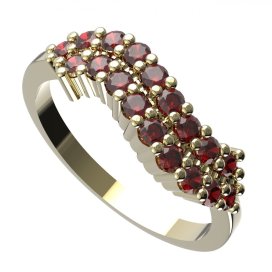 BG prsten přírodní broušený granát   706 Stříbro 925 - pozlacené Granát