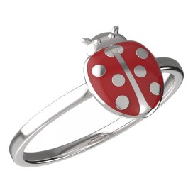 BeKid dětský prsten beruška 1206 Bílé zlato - 585