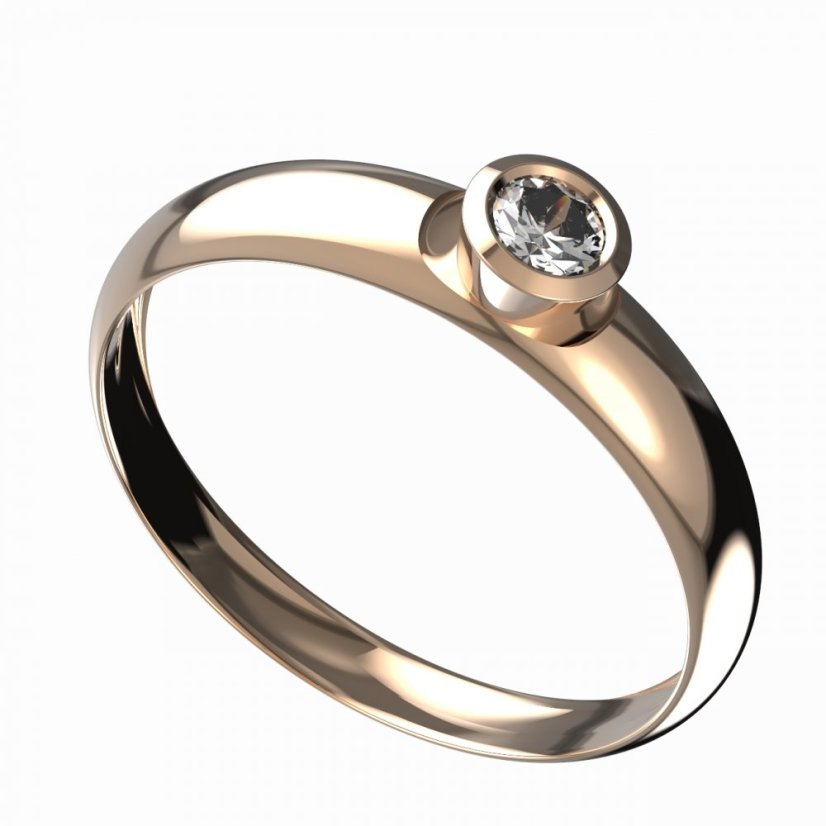 BG zlatý diamantový prstýnek 551 T Růžové zlato 585 (30-90dní) Diamant lab-grown