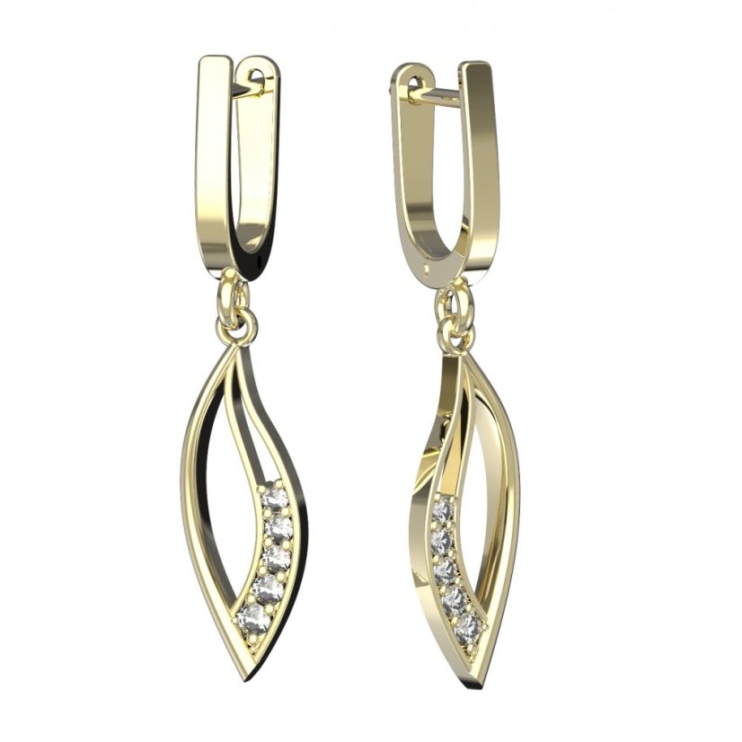 BG zlaté náušnice 462 Žluté zlato - 585 Diamant