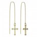 BeKid, Gold kids earrings -1110 - Switching on: Chain 9 cm, Metal: Yellow gold 585, Stone: Light blue cubic zircon