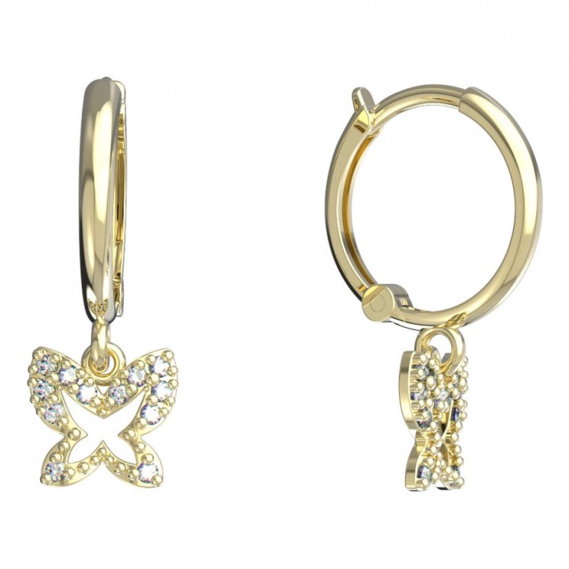 BeKid dětské náušnice motýlek 846 Bílé zlato - 585 Diamant