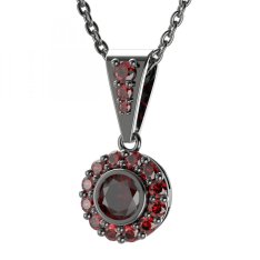 BG přívěs vsazený granát 744-2 Stříbro 925 - ruthenium (30-90dní) Granát