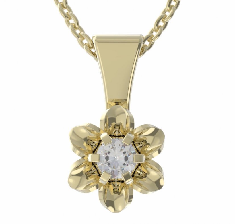 BG zlatý přívěšek 877 Žluté zlato - 585 Diamant