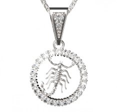 BG zlatý diamantový přívěšek Štír 052 Bílé zlato - 585 Diamant lab-grown