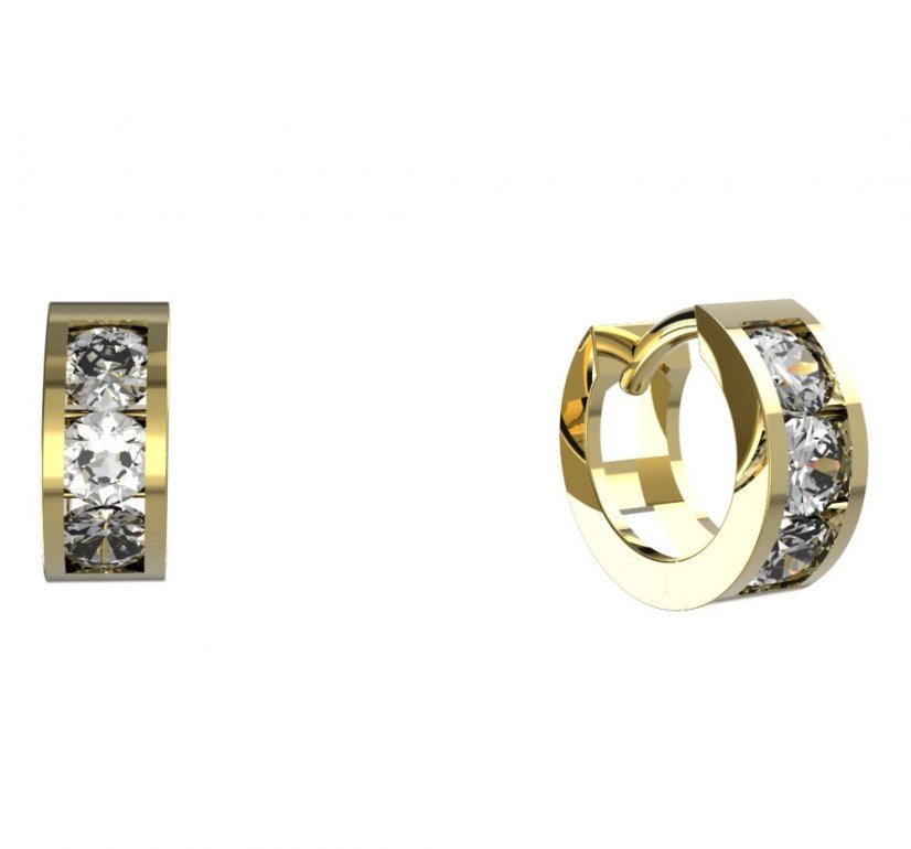 BeKid Kroužek dětské zlaté náušnice 1247 Žluté zlato - 585 Diamant