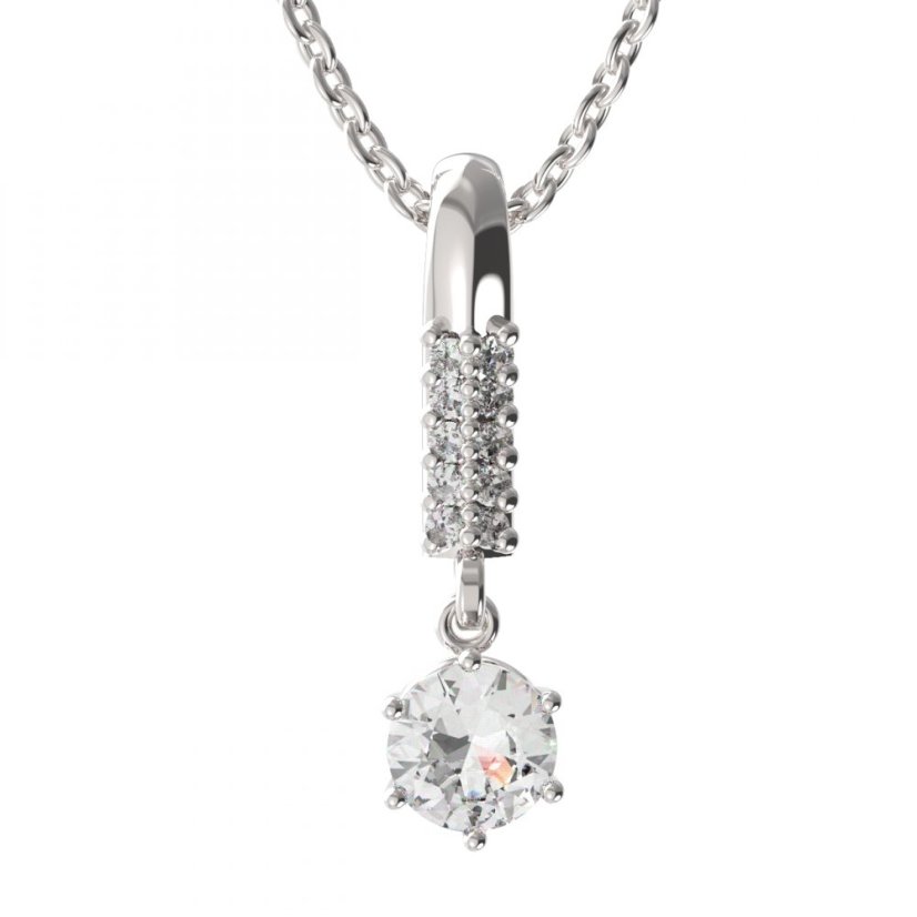 Zlatý přívěsek s diamantem, bílé zlato 585 – 1295 (ZD44129599)