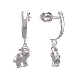 BG zlaté náušnice slon 1577 Bílé zlato - 585