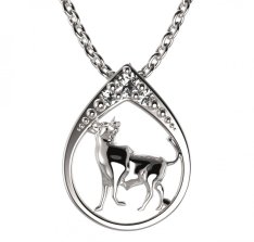 BG zlatý diamantový přívěšek Býk 047 Bílé zlato - 585 Diamant lab-grown