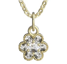 BeKid dětský přívěšek kytička 140 Žluté zlato - 585 Diamant