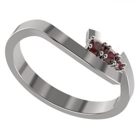 BG granátový prstýnek 1152 Bílé zlato - 585 Granát