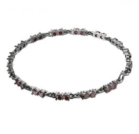 BG náramek 196 Stříbro 925 - ruthenium (30-90dní) Granát