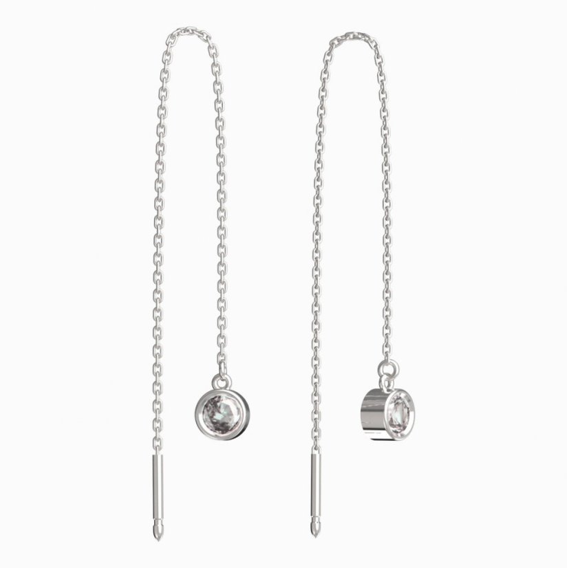 BG zlaté náušnice 770 Bílé zlato - 585 Diamant
