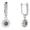 BG circular earring 453-94 - Metal: Silver 925 - ruthenium, Stone: Moldavit and garnet
