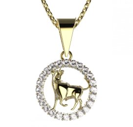 BG zlatý diamantový přívěšek Býk 052 Žluté zlato - 585 Diamant lab-grown