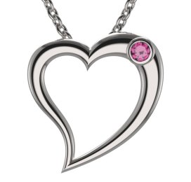 BG zlatý přívěšek srdíčko 1568 Bílé zlato - 585 Růžový kubický zirkon