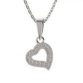 BG přívěs srdce 1576 Bílé zlato - 585 Diamant