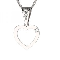BG zlatý diamantový přívěšek srdíčko 1561 Bílé zlato - 585 Diamant lab-grown