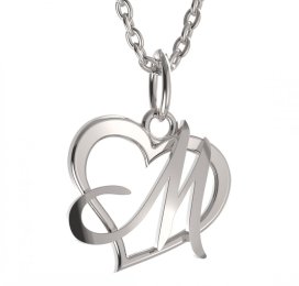 BG zlatý přívěsek písmenko M - 1422 Bílé zlato - 585