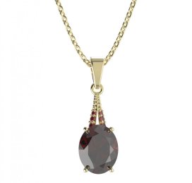 BG přívěs s centrálním oválným kamenem 493-G Stříbro 925 - rhodium Granát