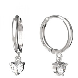 BG zlaté náušnice 783 Bílé zlato - 585 Bílý kubický zirkon
