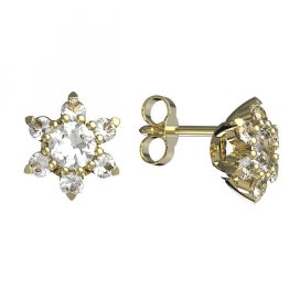 BG zlaté diamantové náušnice hvězdička 978 Růžové zlato 585 (30-90dní) Diamant lab-grown